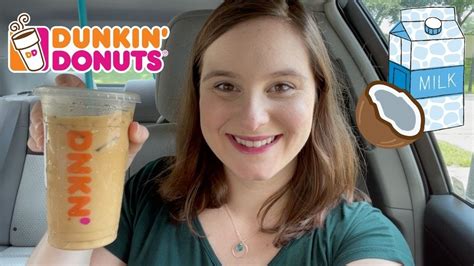 Dunkin Donuts New Coconut Milk Iced Latte Review Butter Pecan Flavor Swirl Non Dairy Coffee