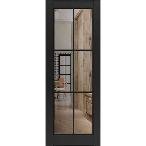 Sartodoors 42 In X 44 In Solid Wood Clear Glass Black Matte Interior