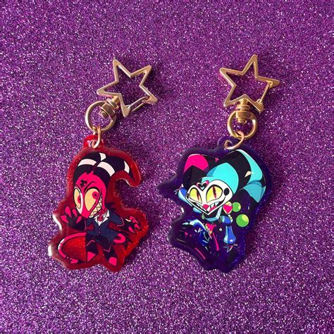 Hazbin Hotel Keychains Set Fizzarolli Keychain Blitzo Keychain Hazbin