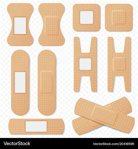 Medical Adhesive Bandage Elastic Plasters Vector Image