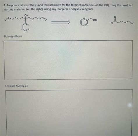 Solved 2 Propose A Retrosynthesis And Forward Route For The Chegg