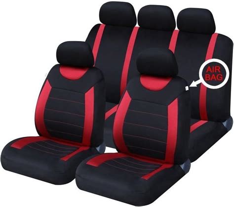 Xtremeauto Universal Fit Set Of Red Black Car Seat Covers Wlw A