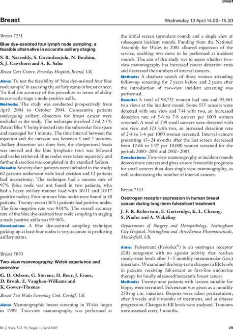 Breast 2005 BJS British Journal Of Surgery Wiley Online Library