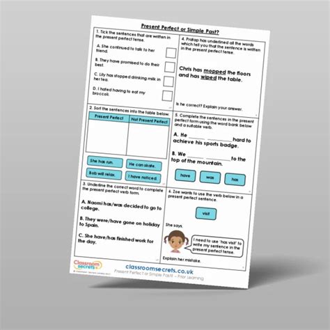 Present Perfect Or Simple Past Prior Learning Resource Classroom Secrets