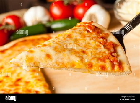 Classic Homemade Italian Cheese Pizza Fresh Out Of The Oven Stock Photo