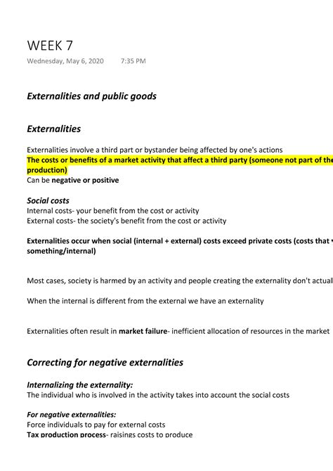 WEEK 7 Lecture Slides And Notes For Principles Of Microeconomics