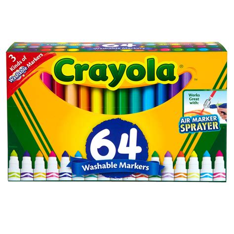 Crayola® Washable Broad Line Markers 64 Count Bin588180 Supplyme