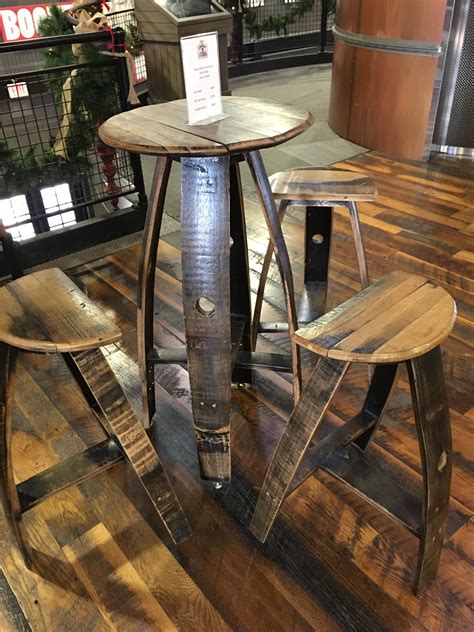 Wine Barrel Project Table And Stool Whiskey Barrel Furniture Oak