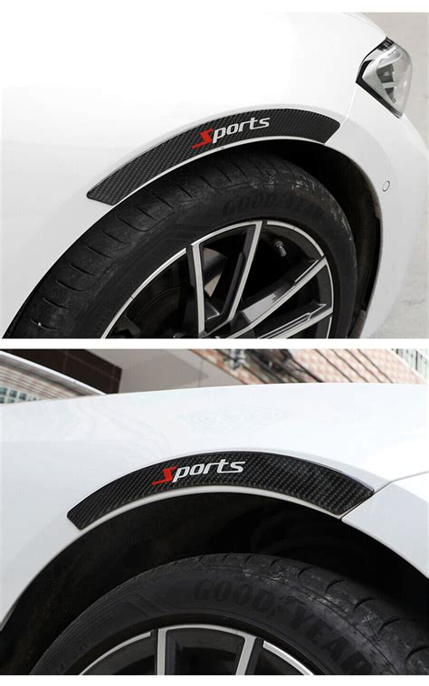 Pcs Car Fender Flares Protector Wheel Eyebrow Arch Trim Lips Carbon