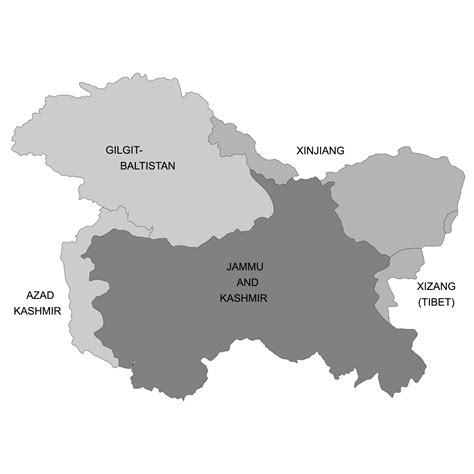 Map of Kashmir is a geographical region 8364894 Vector Art at Vecteezy