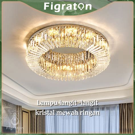 Jual 60cm 40cm Kristal Lampu Langit Langit Luxury Modern Lampu Plafon