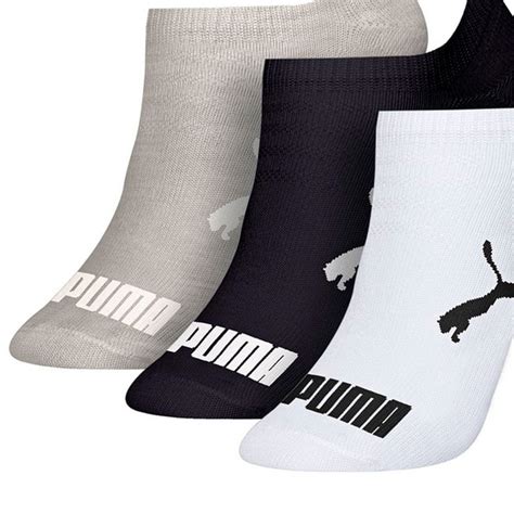 Kit 3 Meias Puma Cano Curto Masculina Cinza Preto Branco Sortidas