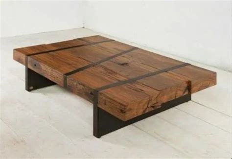 Brown Rectangular Sleeper Wood Coffee Table, For Home, Size: Standard ...