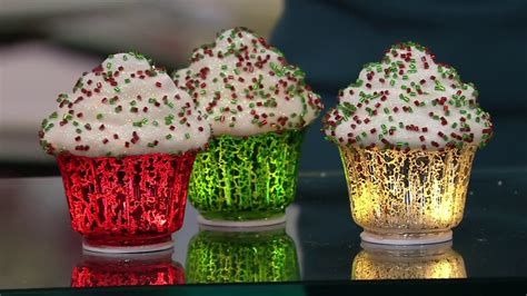 Set Of 3 Illuminated Mercury Glass Cupcakes By Valerie On QVC YouTube