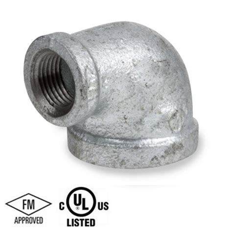 Galvanized Pipe Fittings 150 2 12 X 1 12 90 Degree Reducing