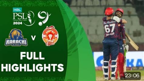 Isl Vs Kar Match Psl Islambad Vs Karachi King Hbl Psl Score