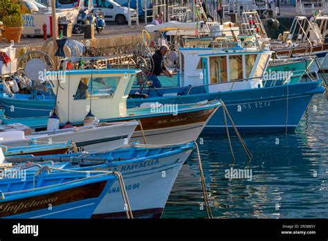 Fishing Boats At Marina Grande Island Of Capri Campania Italy