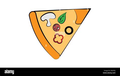 Slice Of Pizza With Salami Olive And Meadow Vector Clip Art Fast Food