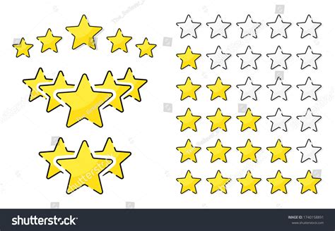 Five Golden Rating Star Vector Illustration Stock Vector Royalty Free