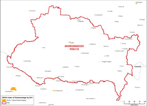 Murrumbidgee Nsw Primary Health Network Phn Map Socioeconomic