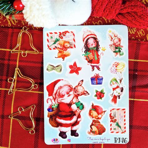 Stickers Cartela De Adesivos Natal Elo Produtos Especiais