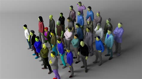 30 People Colored Crowds 3d Model Turbosquid 1369926