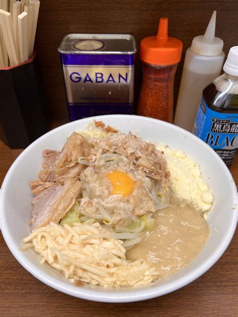 桃乃木かな On Twitter ラーメン二郎横浜関内店🍜 小 汁なし トロロ 粉チーズ ヤサイ少なめニンニクアブラアレ 今日は限定で「アレ」があるという事で急遽 公式では