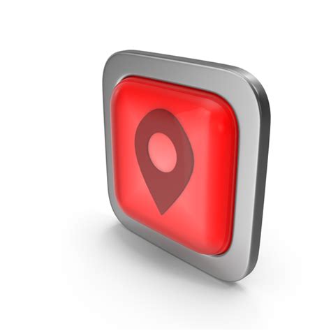 Red Square Placeholder Map Button Icon 3d Object 2395568571 Shutterstock