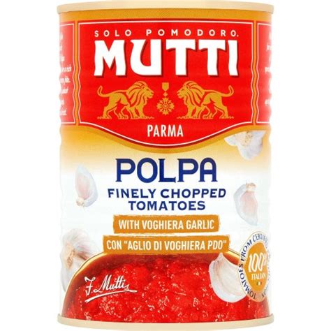 Mutti Polpa Finely Chopped Tomatoes With Voghiera Garlic 400g