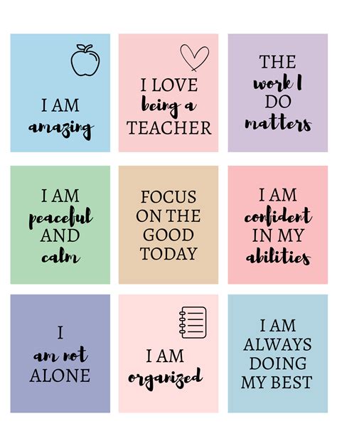 Teacher Affirmation Cards Positive Words Of Encouragement For Teachers