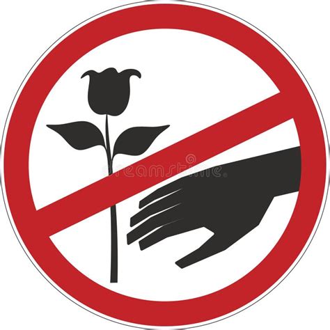 Do Not Pluck Flowers Stock Vector Illustration Of Emblem