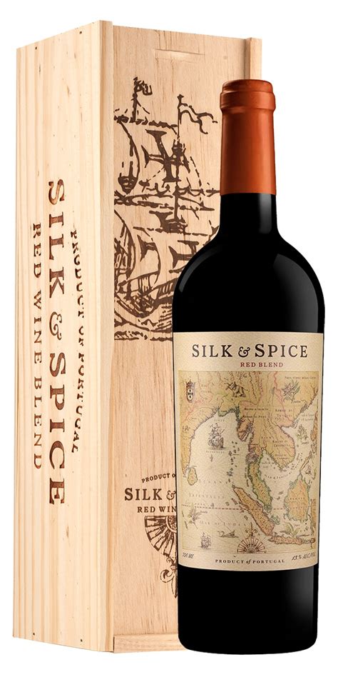 Silk Spice Red Blend 75cl Wooden Giftbox Dunker