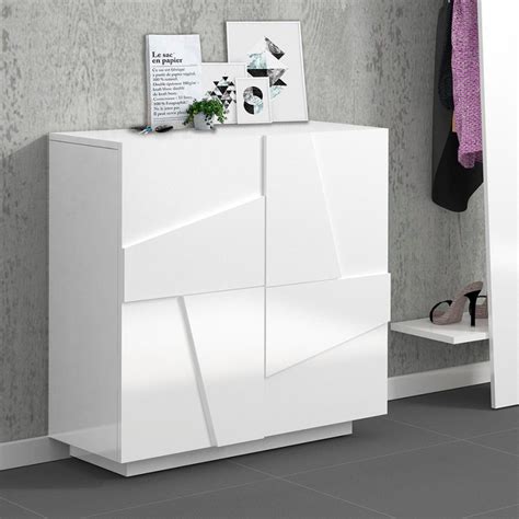 Meuble Chaussure Blanc Au Design Moderne Portes Paires Ping W