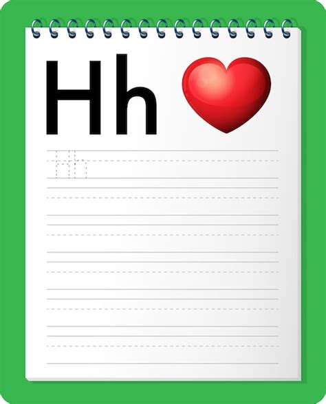 Free Vector Alphabet Tracing Worksheet With Letter H