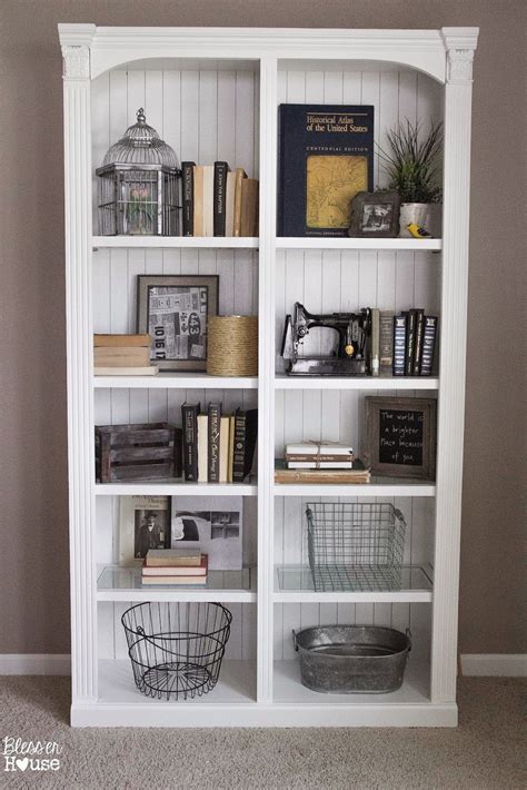 How To Make A Faux Planked Eclectic Bookcase Bless Er House Bookcase