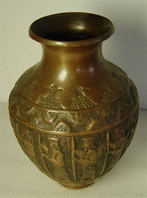 Antique Persian Handmade Copper Vase Ebay