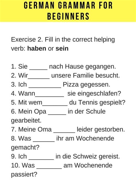 German Worksheets A1 Pdf