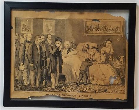 Framed Abraham Lincoln's Death Bed Scene, c. 1865