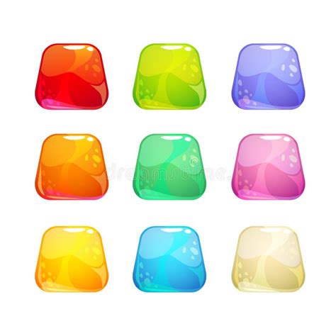 Colorful Glossy Jelly Candies Set Stock Vector Illustration Of