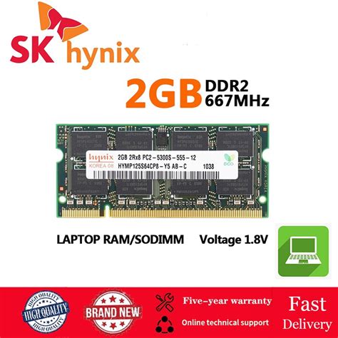 Hynix Ram Ddr2 2gb 667mhz หน่วยความจำแล็ปท็อป 2rx8 Pc2 5300s 200pin