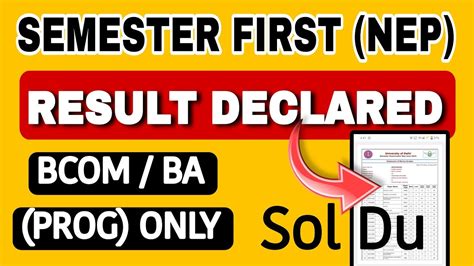 Sol Du First Semester Result Out Now St Sem Result Declared