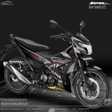 DECAL STICKER SUZUKI SATRIA FU DESAIN BLACK NEW SHARK 012 Bhinneka