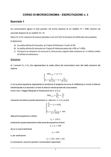 Esempio Prova D Esame Domande Risposte Corso Di Microeconomia