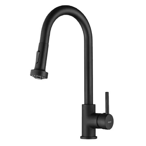 Pozzi P Bb Matt Black Kitchen Sink Mixer Tap Hot Cold