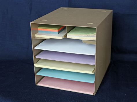 Six Tier Vertical Office Paper Organizer Two 2 Available Beige Desktop