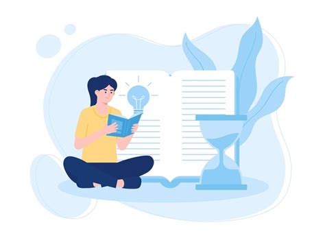 Premium Vector Woman Reading A Book Concept Flat Illustration