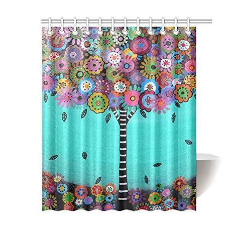 60 Width X 72 Height Mexican Style Flower Tree 100 Polyester Shower