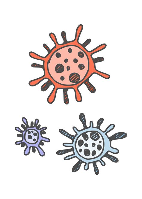 desenho simples de bactérias em vírus de cores novo 3770265 Vetor no