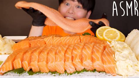 Asmr 巨大サーモン Giant Salmon Eating Sounds Cooking Mukbang 먹방 咀嚼音