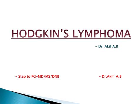 Hodgkin Lymphoma Ppt